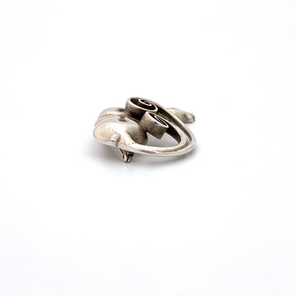 Poul Petersen silver stylized floral brooch