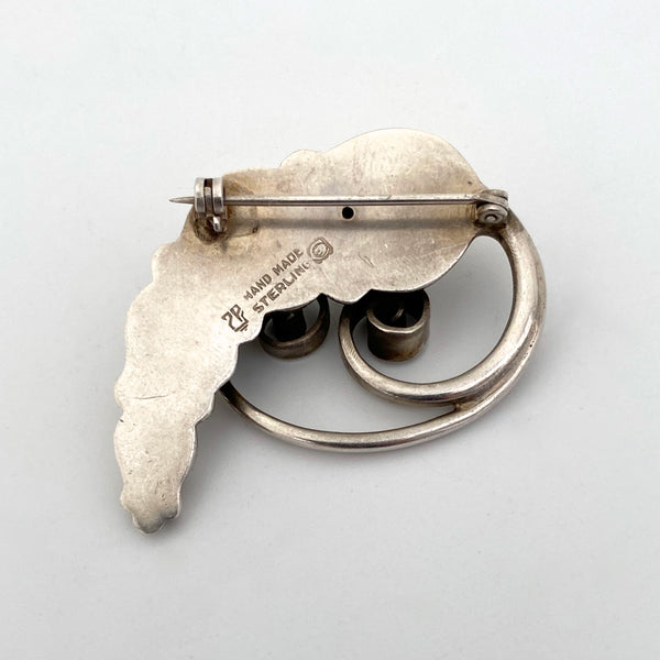 Poul Petersen silver stylized floral brooch