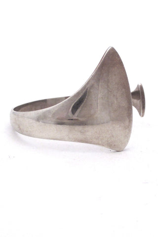 Hans Hansen Denmark vintage silver Scandinavian Modernist cuff bracelet 214