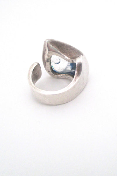 Bjorn Weckstrom for Lapponia acrylic & silver 'Ara' ring