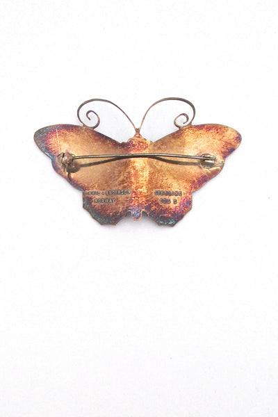David Andersen large multi colour butterfly brooch