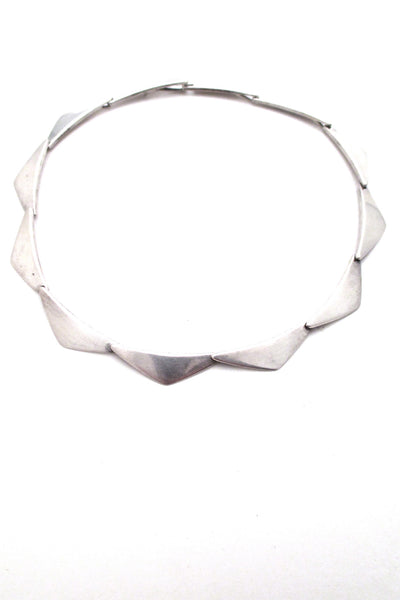 Hans Hansen Denmark vintage modernist silver Peak necklace by Bent Gabrielsen