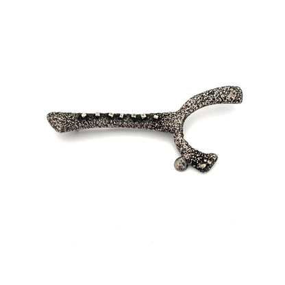 Guy Vidal brutalist pewter long brooch ~ rare