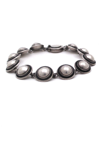 Niels Erik From Denmark vintage Scandinavian Modernist silver cabochons link bracelet