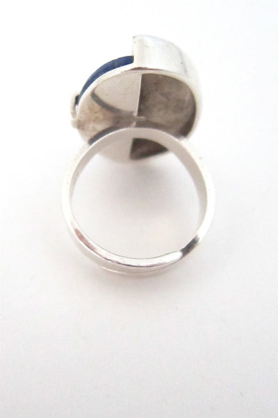 NE From Denmark vintage sterling silver and lapis large ring