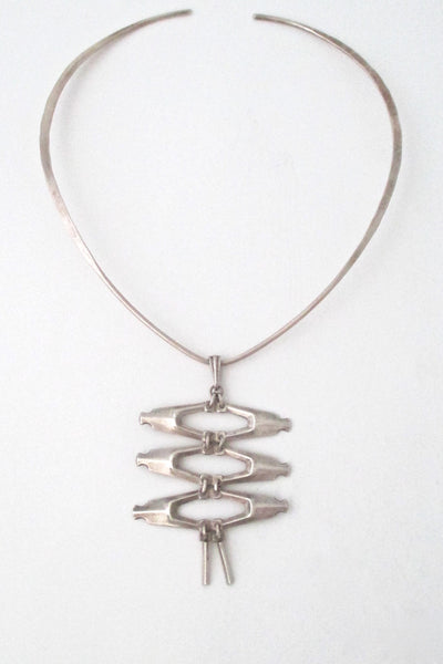 David Andersen Norway vintage silver kinetic pendant and neck ring