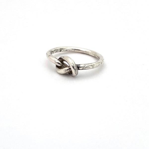 detail Georg Jensen Denmark vintage silver Love Knot ring A44B Scandinavian Modern jewelry design