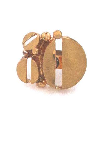 Jorma Laine extra large gilded bronze ring