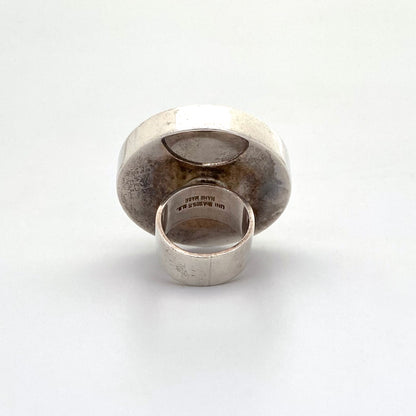 Uni David-Andersen *extra* large silver & tiger eye ring ~ Marianne Berg