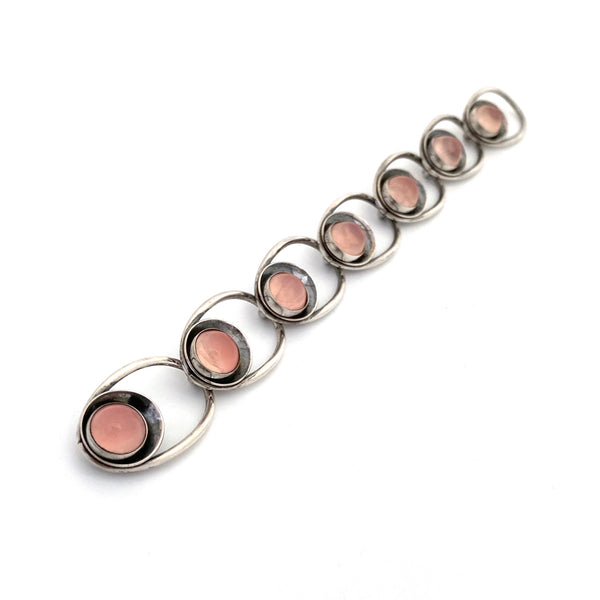NE From silver & rose quartz link bracelet