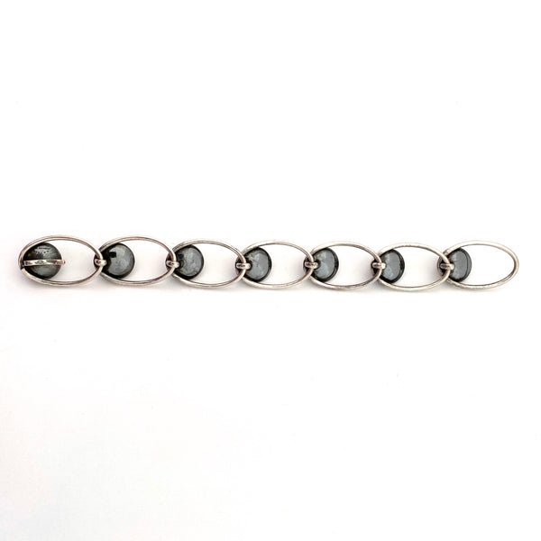 NE From silver & rose quartz link bracelet