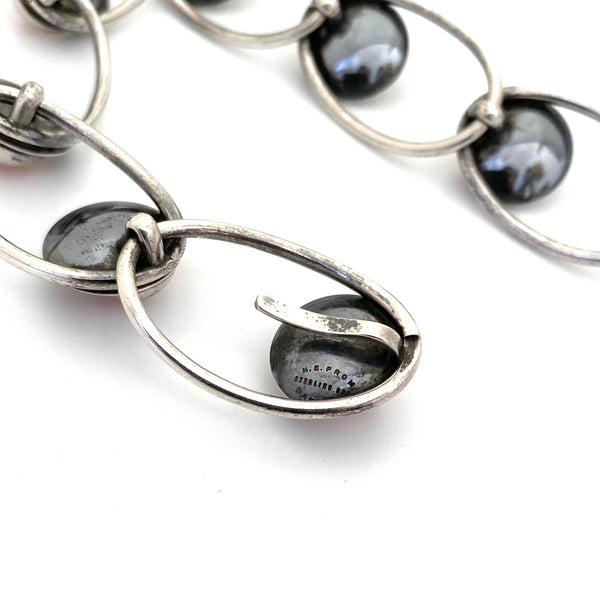 NE From silver & rose quartz link bracelet