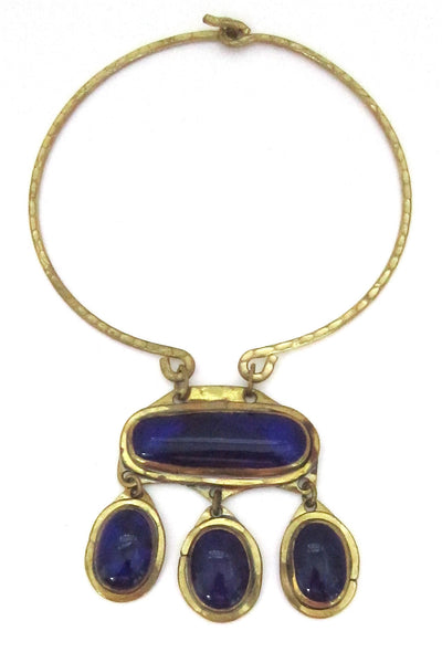 Rafael Alfandary Canada vintage cobalt blue four stone choker