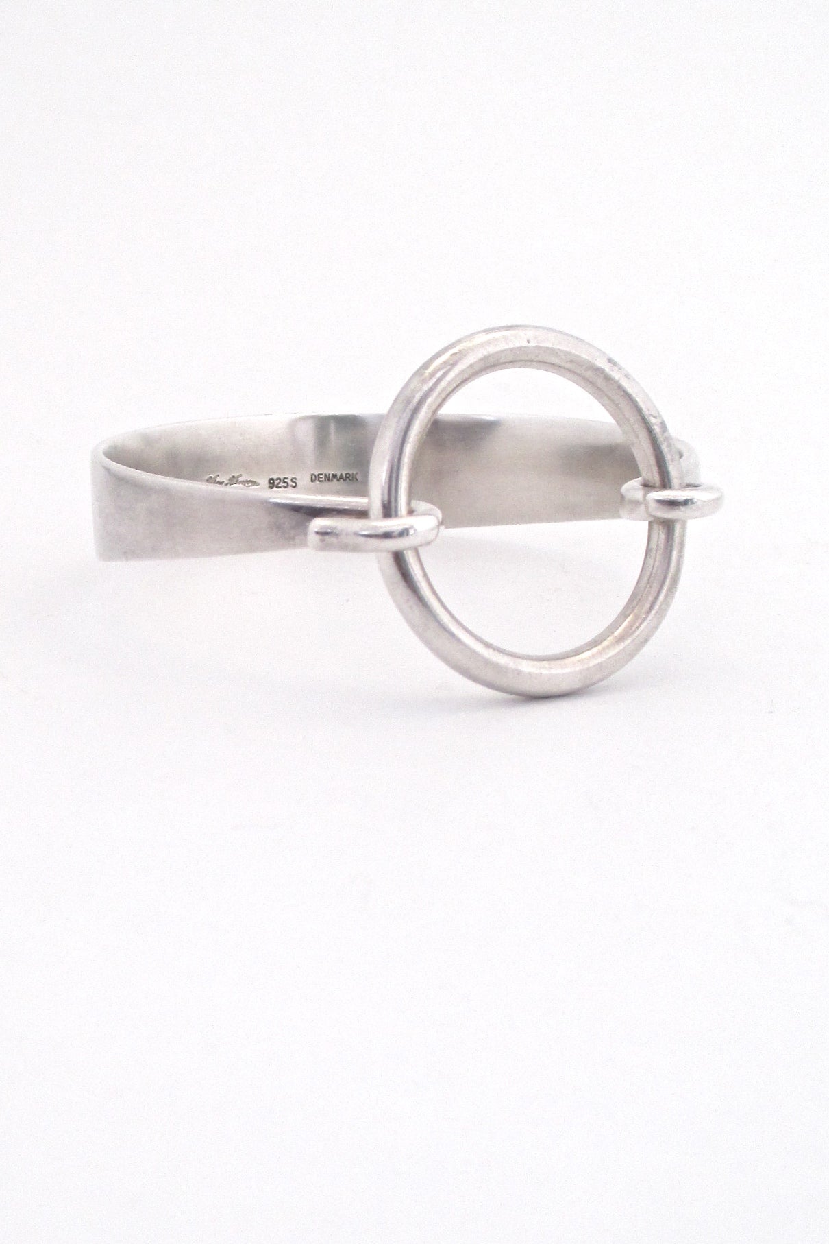 profile Hans Hansen Denmark vintage heavy silver Scandinavian Modern circle bracelet