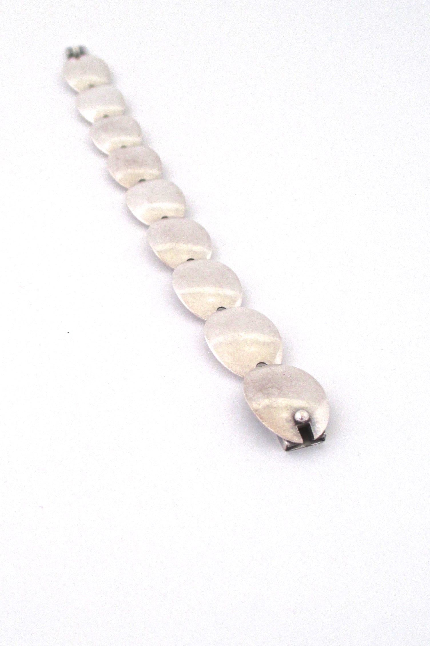 closure Neils Erik NE From Denmark vintage Scandinavian Modernist silver panel link bracelet