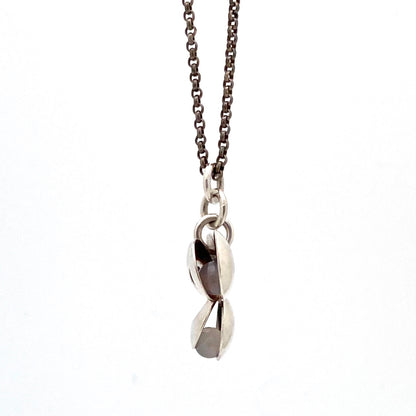 profile Elis Kauppi Kupittaan Kulta Finland vintage silver chalcedony 3 spheres pendant Scandinavian Modernist jewelry design