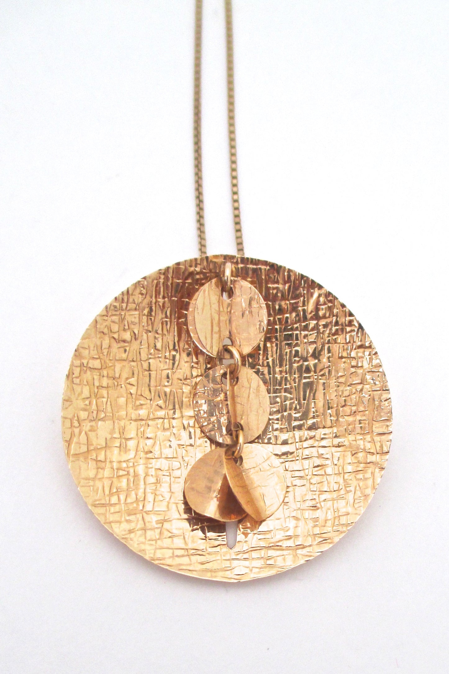 Elis Kauppi large 14k gold kinetic brooch / pendant necklace