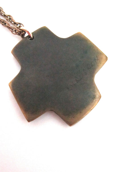 Bernard Chaudron red enamel bronze necklace