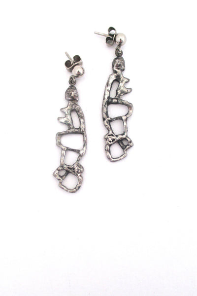 Guy Vidal openwork drop earrings - for pierced ears