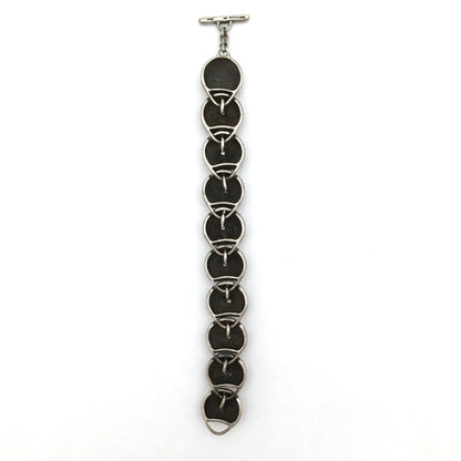 Lisa Jenks vintage silver heavy link bracelet ~ 'Target'