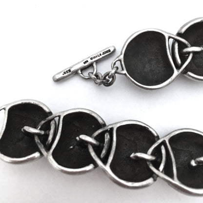 Lisa Jenks vintage silver heavy link bracelet ~ 'Target'