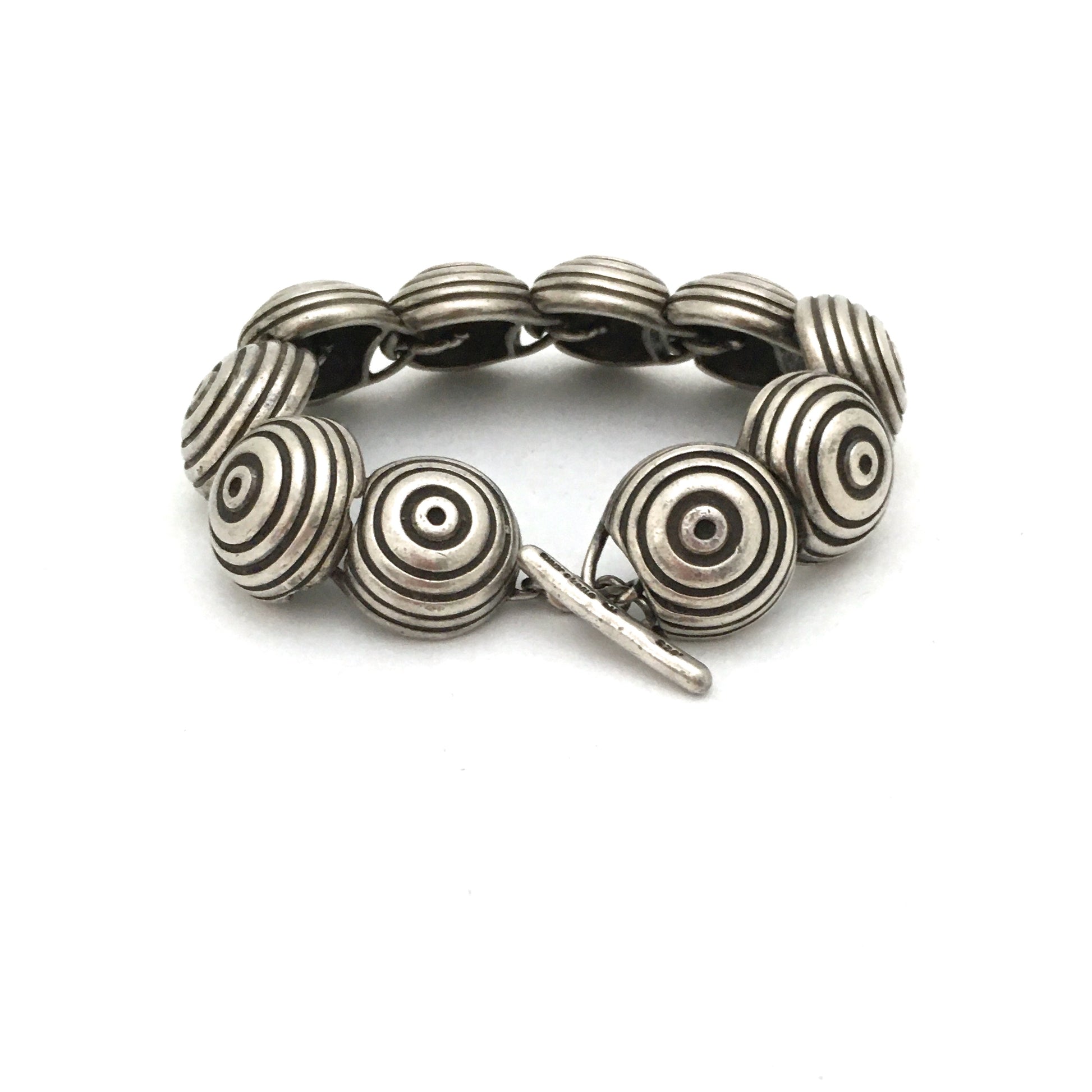 detail Lisa Jenks USA vintage postmodern heavy silver Target link bracelet
