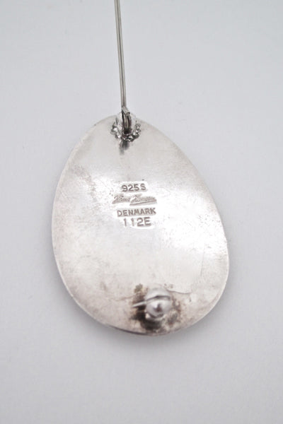 Hans Hansen silver & enamel 'parallels' modernist brooch
