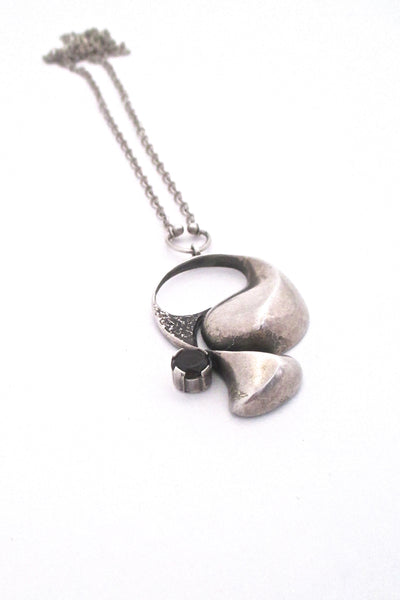 Karl Laine silver & smoky quartz pendant necklace