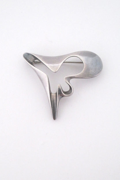 Georg Jensen silver brooch #324 by Henning Koppel