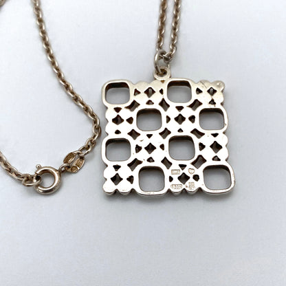 Jorma Laine silver Modernist pendant necklace ~ 1971