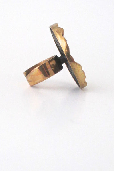 profile Pentti Sarpaneva Finland extra large pierced bronze ring