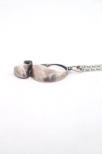 Karl Laine silver & smoky quartz pendant necklace