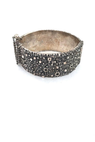 Robert Larin textured pewter hinged bracelet