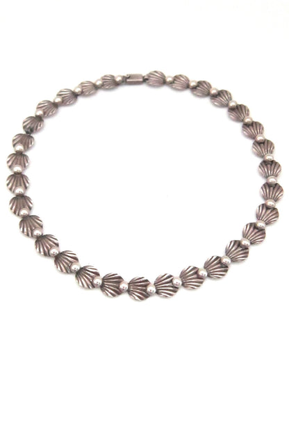 Hermann Siersbol Denmark vintage sterling silver leaf necklace