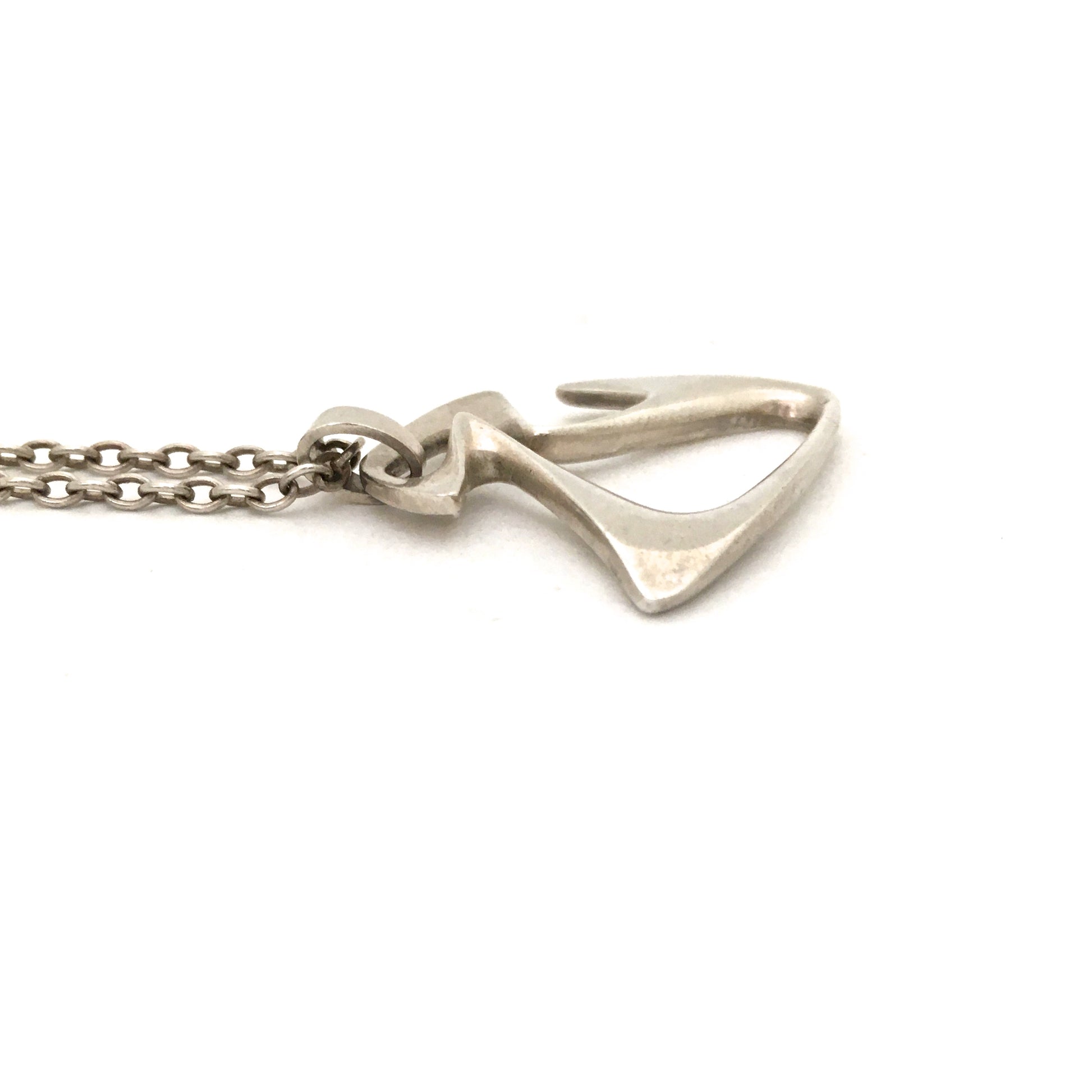 profile Georg Jensen Denmark vintage silver pendant necklace 125 by Henning Koppel Scandinavian Modern jewelry design