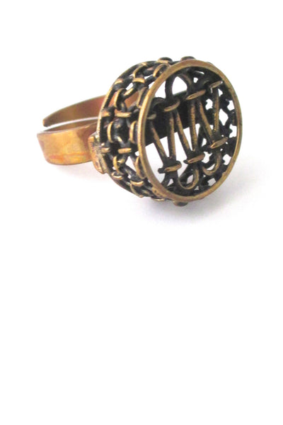 Pentti Sarpaneva Finland vintage bronze openwork ring