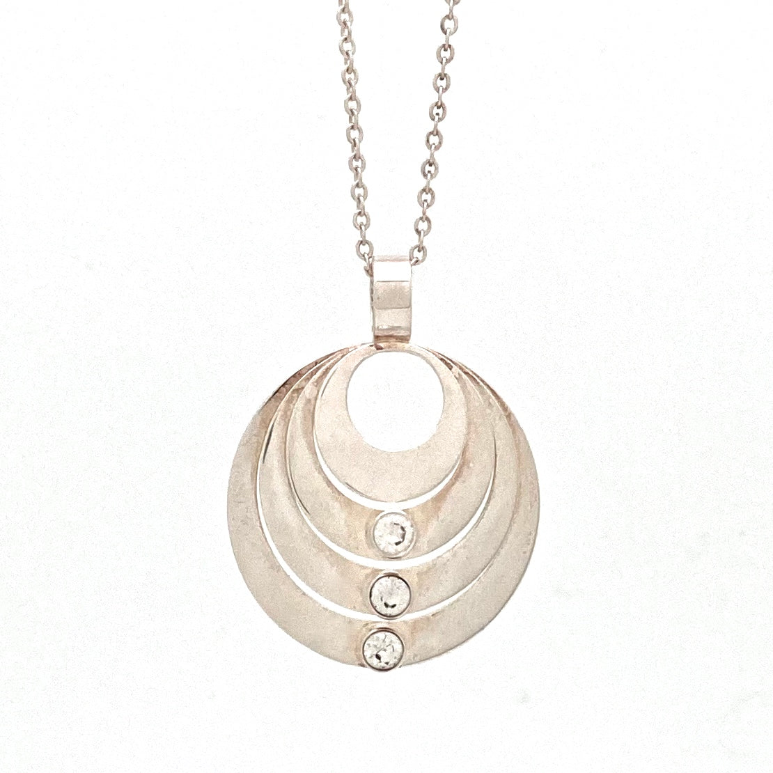 Kultaseppa Salovaara large layered silver & rock crystal pendant