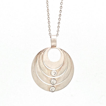 Kultaseppa Salovaara large layered silver & rock crystal pendant