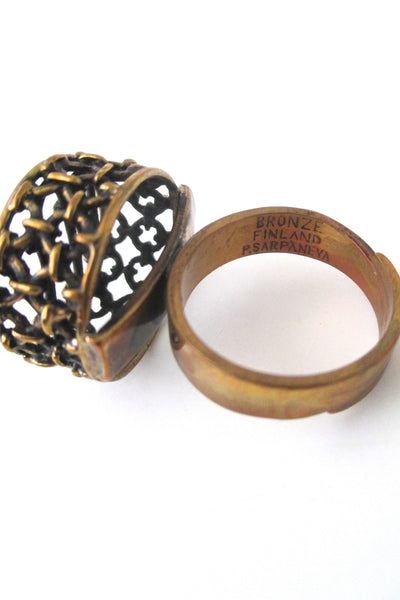 Pentti Sarpaneva bronze openwork ring