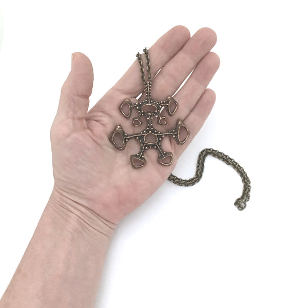 Studio Else & Paul large bronze kinetic pendant necklace