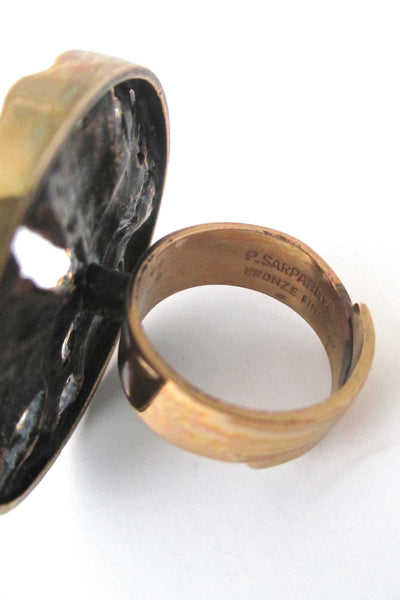 Pentti Sarpaneva extra large pierced bronze ring