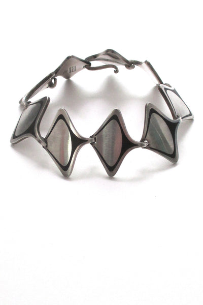 Poul Warmind Denmark Scandinavian modernist silver and enamel link bracelet