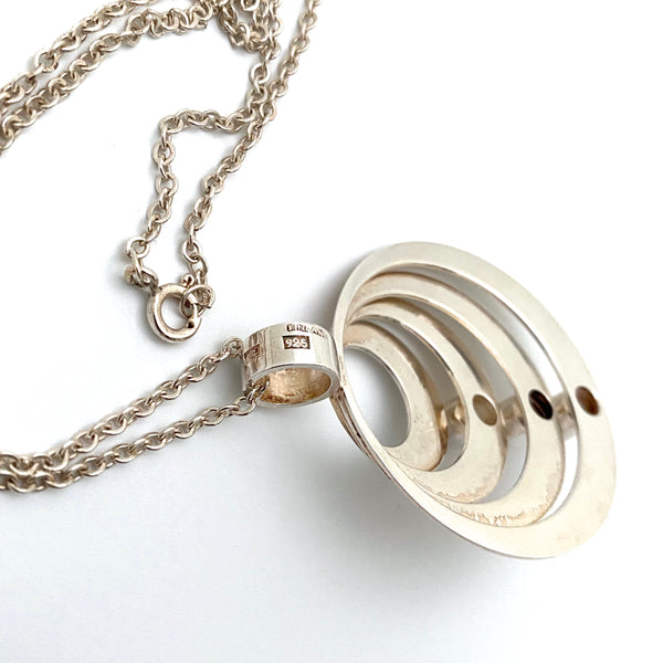 Kultaseppa Salovaara large layered silver & rock crystal pendant