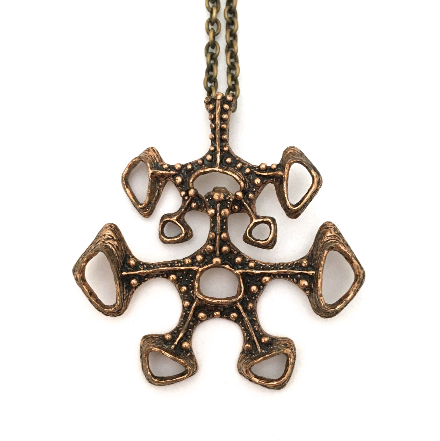 Studio Else & Paul large bronze kinetic pendant necklace