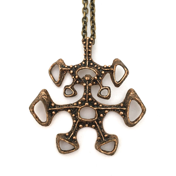 Studio Else & Paul large bronze kinetic pendant necklace