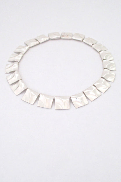 Bjorn Weckstrom for Lapponia Finland vintage silver Galactic Peaks link necklace