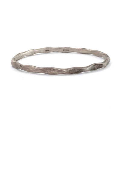 Ed Levin USA vintage hammered silver bangle bracelet Modernist design