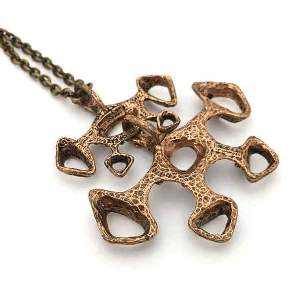Studio Else & Paul large bronze kinetic pendant necklace