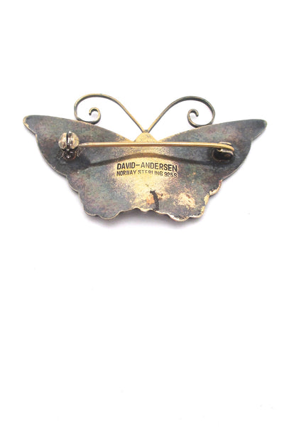 David Andersen large red butterfly brooch