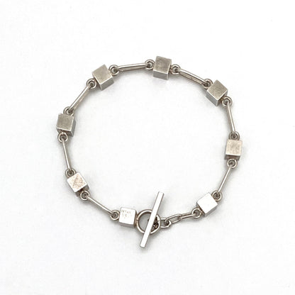Arne Johansen vintage Modernist silver cubes link bracelet